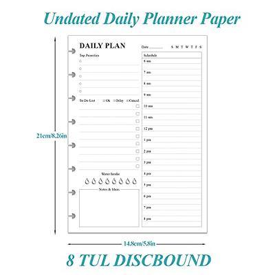 Daily Planner Refill Pages, Undated