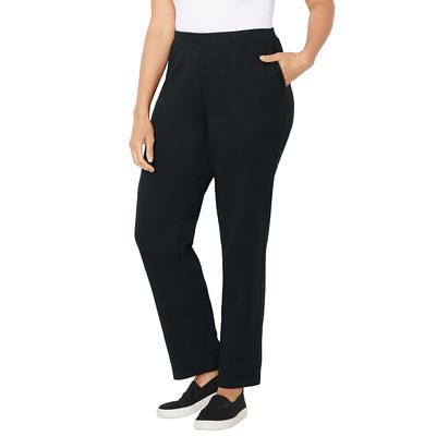 Plus Size Women's Soft-Touch Knit Pants by Catherines in Black