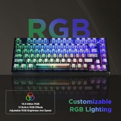 X75 82 Key Hot Swappable Gaming Mechanical Keyboard Transparent Keycaps RGB  PS4