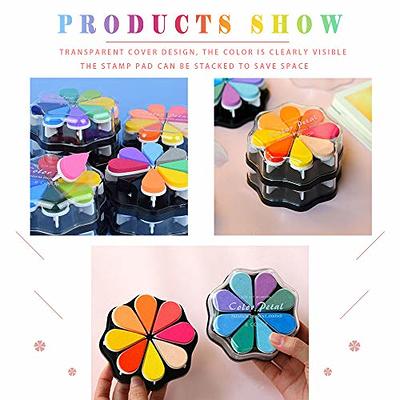 8 Colors Petal Shape Craft Ink Pad Stamps Partner DIY Color, Finger Ink  Stamp Pads for Kids, Rainbow Rubber Ink Pad for Card Making, Scrapbook