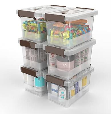 30 Gallon Plastic Storage Containers Box Stackable Tote Bin with Lid 6pack  Gray