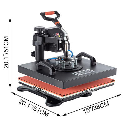 BENTISM Heat Press Machine 8 in 1, 15x15 Combo Swing Away T Shirt Pressing  Machine, Sublimation Heat Press Transfer Machine for T-Shirt Hat Cap Mug  Plate 