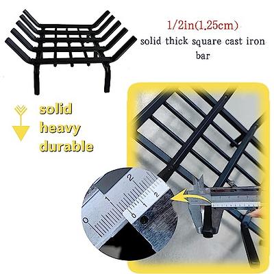 Mr IRONSTONE Fireplace Grate 21 inch Solid Steel Heavy Duty Fireplace Log  Grates 3/4 Bar Grates Outdoor/Indoor Wrought Iron Burning Rack Holder