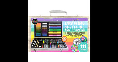 Art 101 Drawing, Sketching, and Doodling 111 Piece Wood Art Set