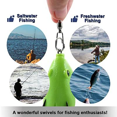 FishTrip 30Pcs Ball Bearing Fishing Swivels with Oval Split Ring
