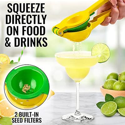 Zulay Metal 2-In-1 Lemon Lime Squeezer - Hand Juicer Lemon Squeezer Gets  Every Last Drop with Cheese Slicer With Adjustable Thickness - Yahoo  Shopping