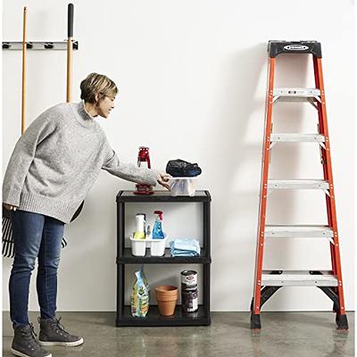 HealSmart 3-Tier Foldable Metal Heavy Duty Storage Shelving Unit with  Wheels, Organizer Shelves for Garage Kitchen Holds up to 750 lbs Capacity,  Black