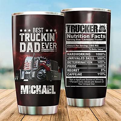 1pc 20oz Truck Driver Gifts for Men, Cool Gifts for Truck Drivers, Gifts  for Truckers, Dusk truck Tumbler Cup, Insulated Travel Coffee Mug with Lid