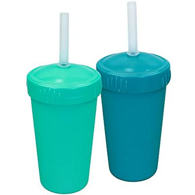 The First Years GreenGrown Reusable Spill-Proof Straw Toddler Cups - Blue 3  ct; 10 oz