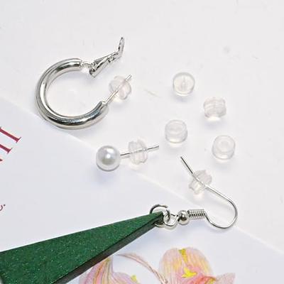 12pcs/Set Silver Earring Back Replacements, Hypoallergenic Earring