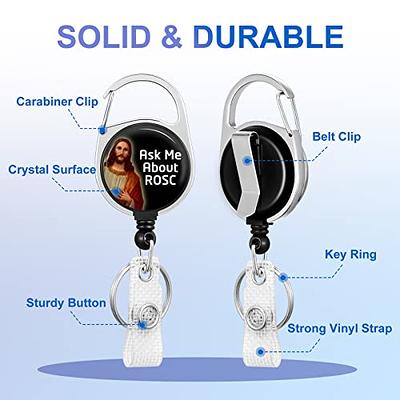 Plifal Badge Reels Holder Retractable Keychain Heavy Duty with ID Clip for Key  Card Name Tag Funny Christian Je-s-us Nurse Work Office Key Retractor Leash  Black Metal Carabiner Belt Clip - Yahoo
