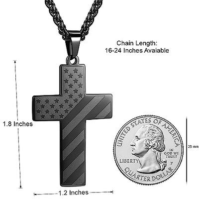 Men Necklaces, Cross Cut Out Pendant, Stainless Steel Small Dog Tag  Necklace, Christ Religion Jewelry