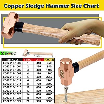 WEDO Copper Hammer Set 5PCS Sledge Hammer (3lb) Drum Type Hammer (1-1/2lb)  Ball Peen Hammer (1lb&2lb) Scaling Hammer (300g), Long Straight Wooden  Handle, Copper Head, Ball-Peen Hammers -  Canada