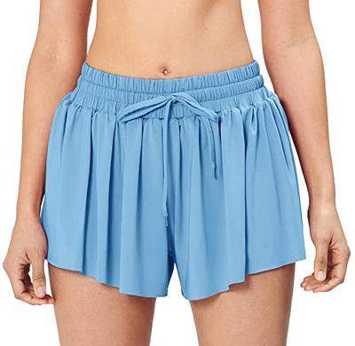 2 in 1 Flowy Athletic Shorts for Women Casual Butterfly Running Athletic  Shorts Workout Active Yoga Shorts with Pockets