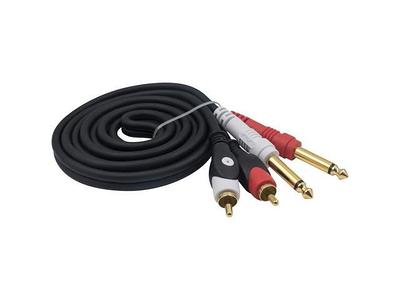 TNP Premium 1/4 Inch TRS to Dual RCA Audio Cable - Male 6.35mm 1/4