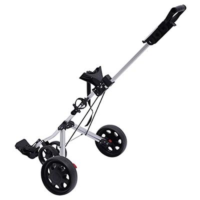 BANLICALI Golf Cart, 3 Wheel Push Pull Golf Cart with Foot Brake and  Adjustable Strap, Portable Aluminum Alloy Foldable Golf Trolley Golf Cart  Accessories Silver, Black Load 15-20kg/33-44 lbs - Yahoo Shopping