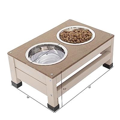  GrooveThis Woodshop - Personalized Elevated Dog Bowl