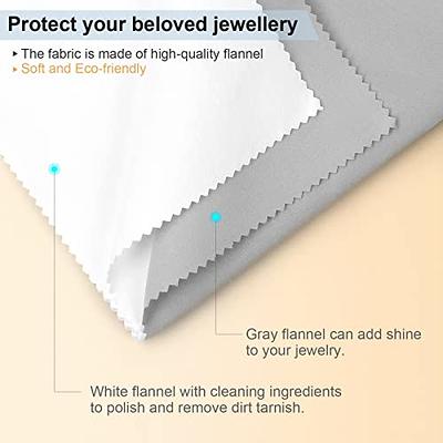 CATIFLIN 2pcs Multi-Layer Jewelry Cleaning Cloth, Large Silver