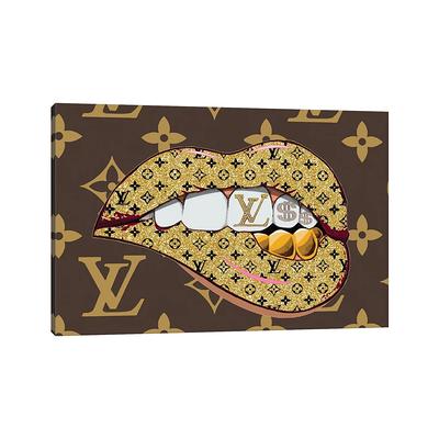 5by5collective Canvas Wall Decor Prints - Vintage Woodgrain Louis Vuitton Sign 3