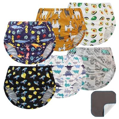EZ Moms 6 Packs Soft Plastic Underwear for Toddlers Reusable Diaper Cover  for Baby Boy Portable