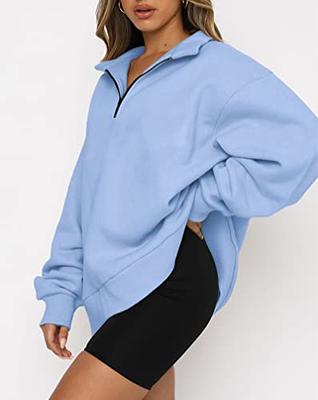 Large Womens Sweatsuit Half Zipper Casual Loose Sweatshirt Fit Pullover  Tops Long Sleeve Workout Shirts Ladies