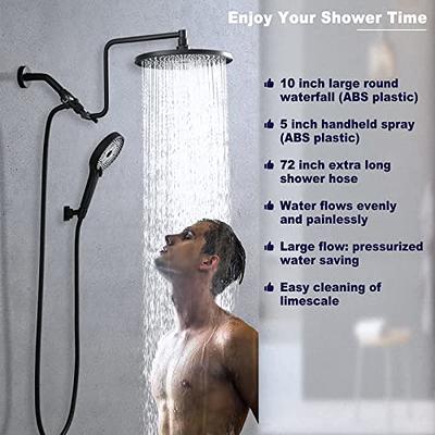 Shower Head, 10 High Pressure Rainfall Shower Head with 11 Adjustable  Extension Arm and 9 Settings Handheld Showerhead Combo with Holder