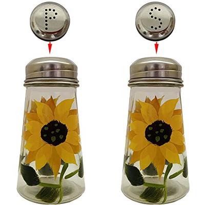 Salt and Pepper Shakers Set,DWTS DANWEITESI Salt Shaker w Stainless  Lid-Glass Spice Jars,Clear to Know When to Fill,Farmhouse Salt Pepper  Shakers Cute