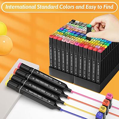 Caliart 51 Colors Alcohol Brush Markers, Dual Tip (Brush & Chisel) Art  Markers Permanent Sketch Markers for Adults Kids Coloring Artist Sketching