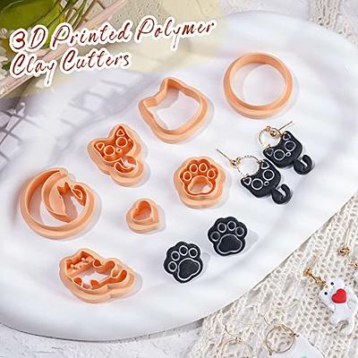 Puocaon Cat Polymer Clay Cutters - Embossing Animal Cutters Set, Cute  Kitten Clay Cutters for Polymer Clay Jewelry Making Paw Cat Moon Dangle Set  Clay Cutters, Heart Circle Clay Earrings Cutters 