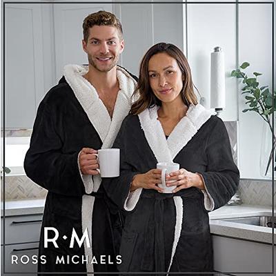 Ross Michaels Men's Plush Hooded Bathrobe