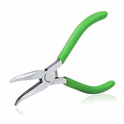 SPEEDWOX Bent Needle Nose Pliers With Teeth 5.5-Inch Bent Nose