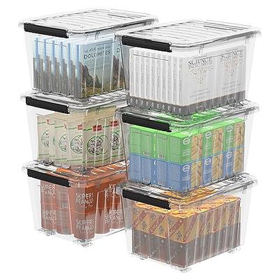 Iris 45qt 4pk Plastic Storage Container Bin With Secure Lid And Latching  Buckles Clear Pearl : Target