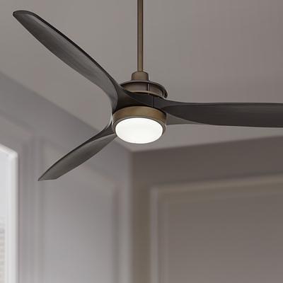 52 Windspun Oil Rubbed Bronze Matte Black LED Ceiling Fan with Remote -  Yahoo Shopping