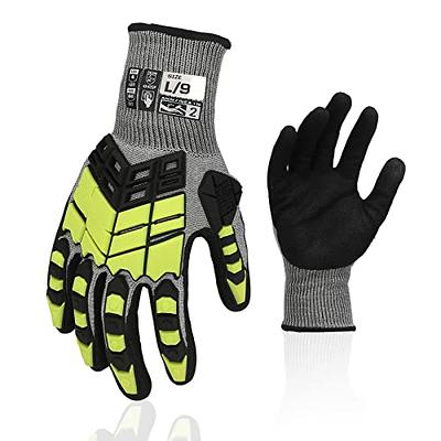 FREETOO Mechanic Work Gloves, [Full Palm Protection] [Excellent Grip]  Working Gloves with Padded Leather for Men Women, Knuckle Impact Absorption