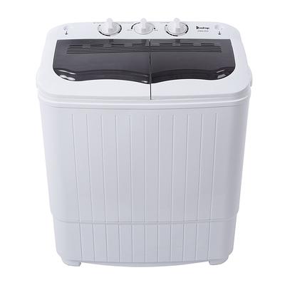 Costway 26lbs Portable Semi-automatic Twin Tub Washing Machine W/ Drain  Pump 