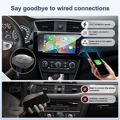 Carplay Wireless Adapter, CarPlay Dongle for Factory Wired CarPlay Cars,  2023 Upgrade Plug & Play Wired Convert Wireless CarPlay, Fast and Easy Use  Fit for Cars from 2015 & iPhone iOS 10+ 