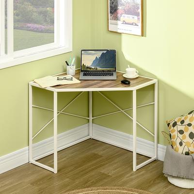 Fitueyes Computer Desk for Small Spaces, Study Writing Desk with Monitor for Corner, Black