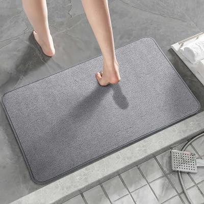 Homlab Bath Mat Non-Slip Bathroom Rug Quick Dry 16 inch x 24 inch Super Absorbent Diatomaceous Earth Bath Mat Rug for Bathroom Bathtub Thin Rubber