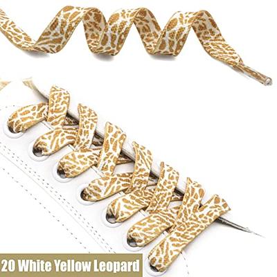 DELELE Animal Print Flat Shoelaces: Colored Pattern Sneakers Shoe Laces 2 Pair