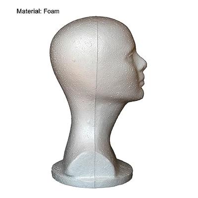 2pcs Froth Female Mannequin Head Wigs Glasses Cap Display Holder Stand Model, White