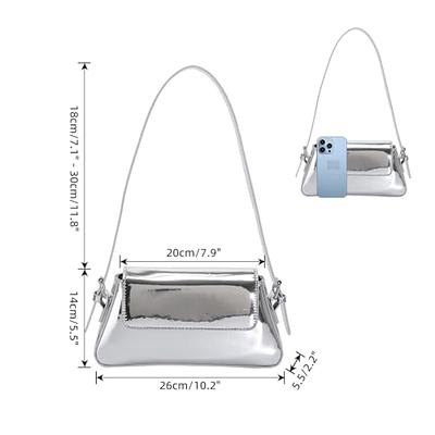 Evening Bag Women Hobo Bag Clutch Y2k Sparkly Silver Purse Tote Handbag  Shoulder Party Bag Cute Metallic Bag Crossbody Bags