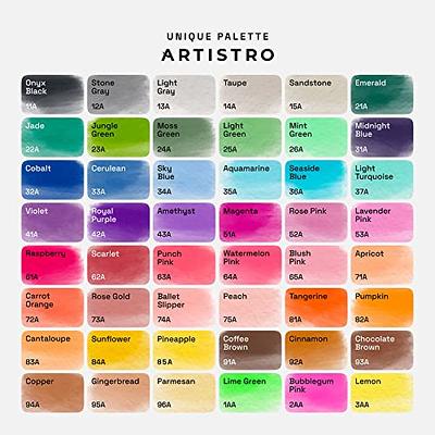 Artistro Watercolor Brush Tip Paint Marker Pens - Set of 8 Basic & 8 Metallic Colors