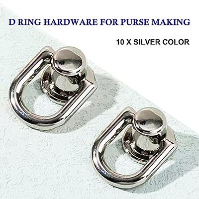 D Rings for Purse Making, 4 PCS Metal Rivets for Leather, 360 Degree  Rotatable D Ring and Stud Screw, Crossbody Conversion Kit Bag Making  Hardware, Dog Buckles, Purse, DIY Handcraft- Silver - Yahoo Shopping