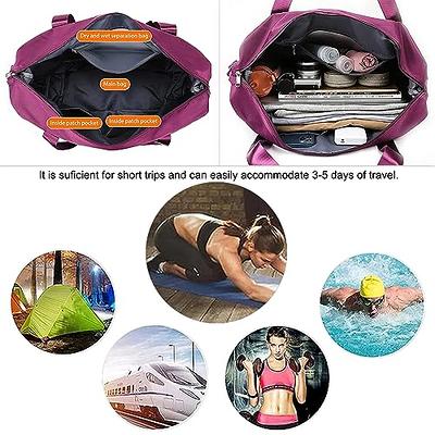 Large Capacity Folding Travel Bag,Travel Lightweight Waterproof Carry on  Luggage Bags,Dry&Wet Separation Foldable Duffle Bag,Oxford Fabric Duffel  Bag