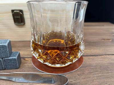 Whiskey Glass, Stones, and Coasters Personalized Gift Box Set