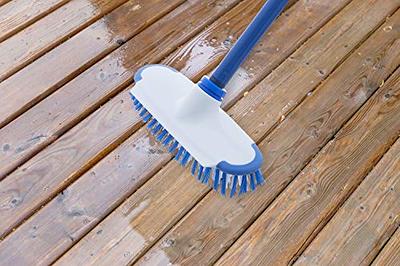 Superio Deck Scrub Brush with Long Handle 48 Inches, Heavy Duty Stiff  Bristles Grout Scrubber with Scraper - Cleans Hot Tub, Swimming Pool,  Granite