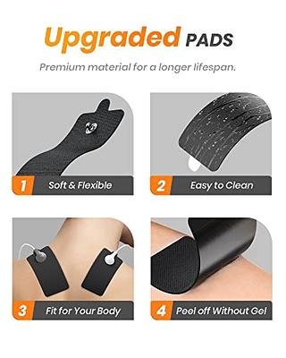 AUVON TENS Unit Replacement Pads, 4 x 8 Large Butterfly Shaped Electrode  Pads for Back/Lower Back Pain, Reusable Latex-Free, Stim Pads with