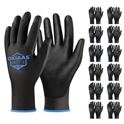 12 PAIRS Men Work Gloves Lightweight Grip Gloves for Work Polyurethane  Rubber