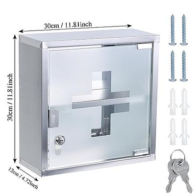 Locking Medicine Cabinet, Hanging Medicine Cabinet, Cabinet Medicine  Organizer, Wall Mounted Bathroom Storage Cabinet, First Aid Cabinet with  Safety Glass Door for Home, Bathroom, Office, Schoo - Yahoo Shopping