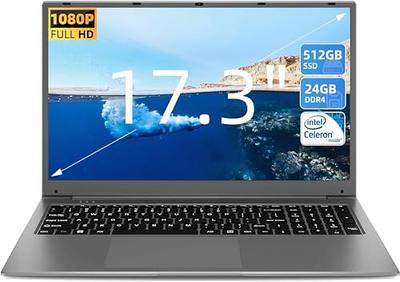 SGIN 17.3 inch Laptop 8GB RAM 512GB SSD IPS Full HD Display Quad Core 2.9  GHz